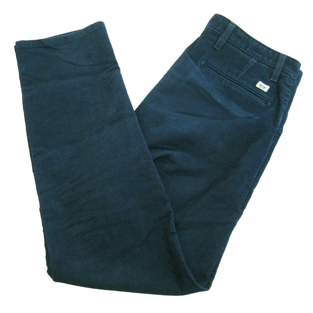 DOCKERS Men's (Size 32x32) Blue Flat Front Corduroy Pants 5 Pockets Zipper Fly